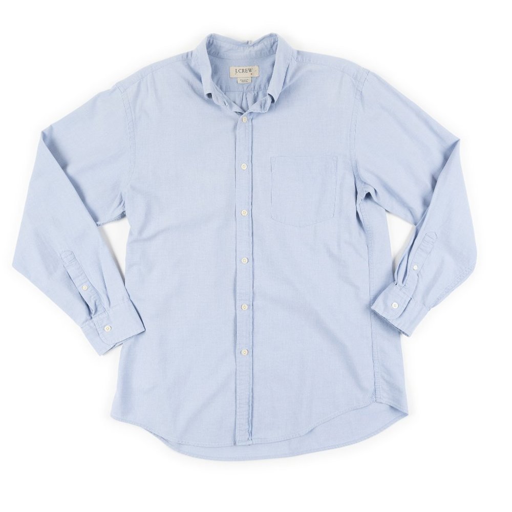 J. Crew 100% cotton blue button down shirt size L